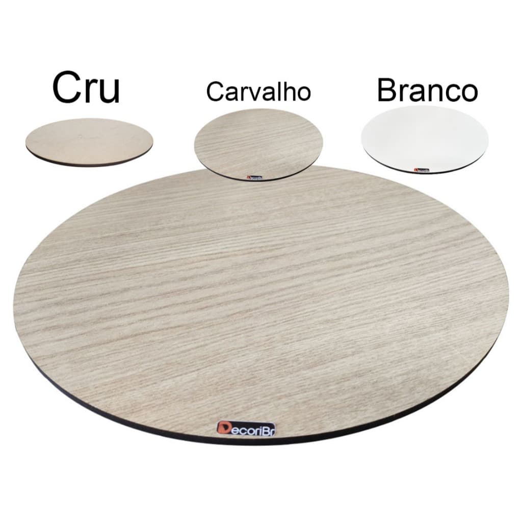 Prato Giratório Suporte Para Tampo De Mesa Giratório 30, 40, 50 ou 60 Cm em MDF - Decori Br