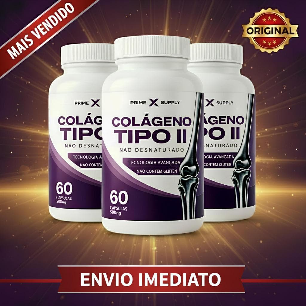 Combo 03 Colágeno Tipo 2 Com 180 Cápsulas Não Desnaturado PrimeX Alívio Articulações
