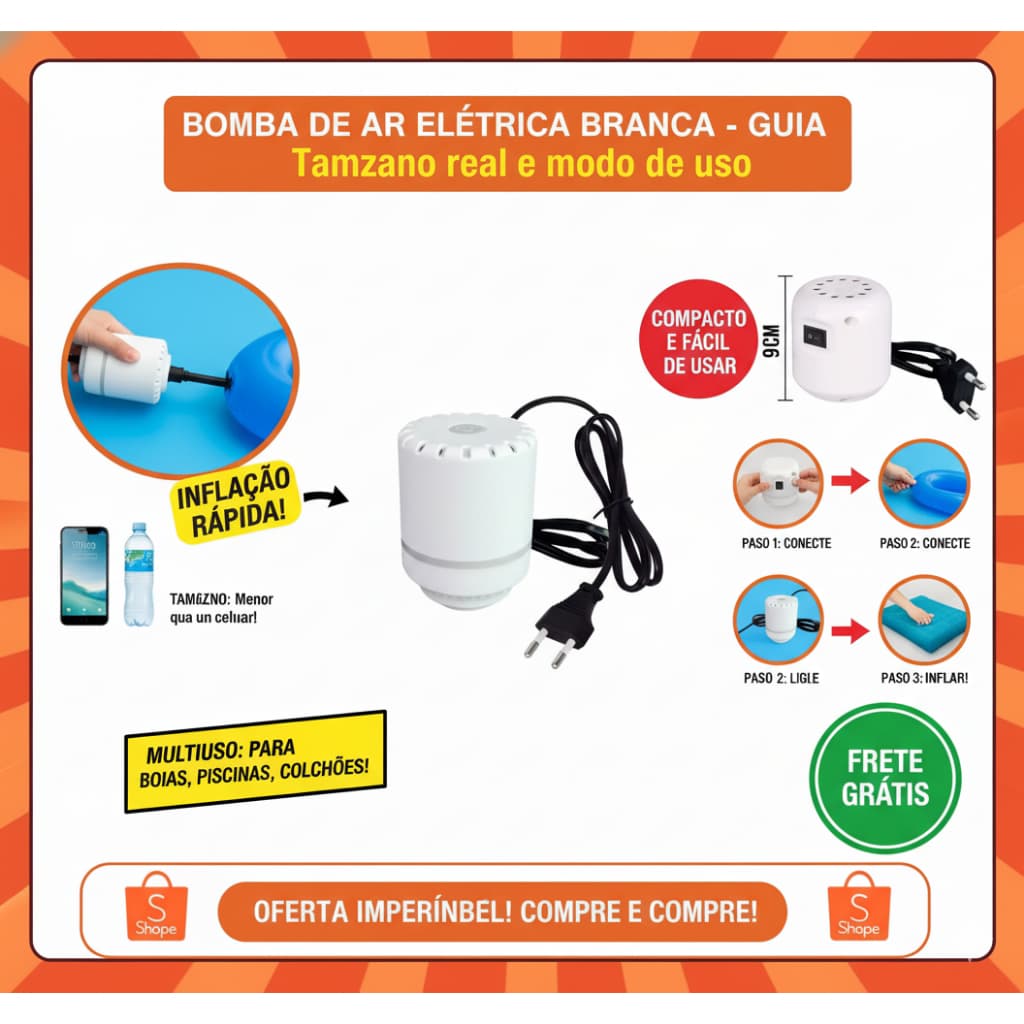 Bomba Elétrica 220v Sucção Para Saco A Vácuo Organizador