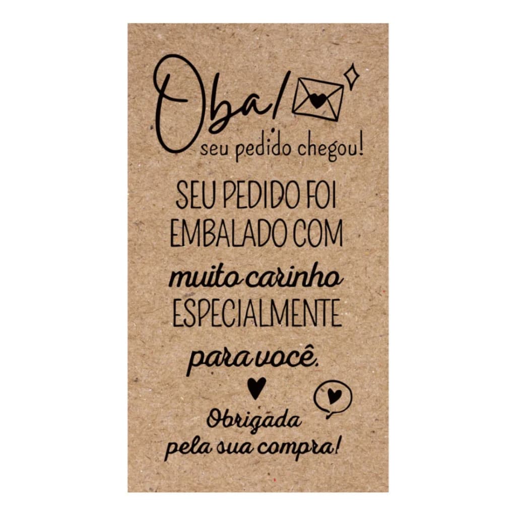 Tags Kraft Cartões De Agradecimento Para Cliente - Ecommerce Loja Virtual ou Física
