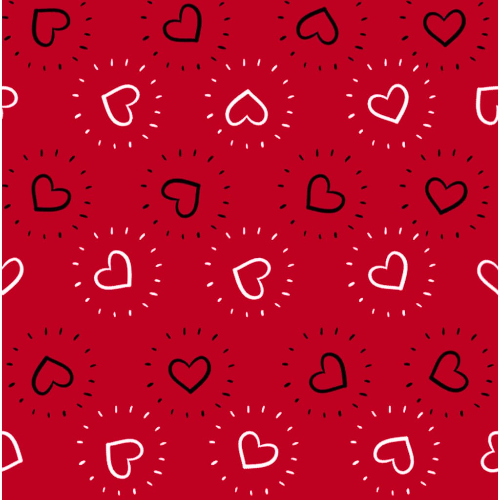 Tecido TRICOLINE MISTA Estampa Digital -  coraçoes