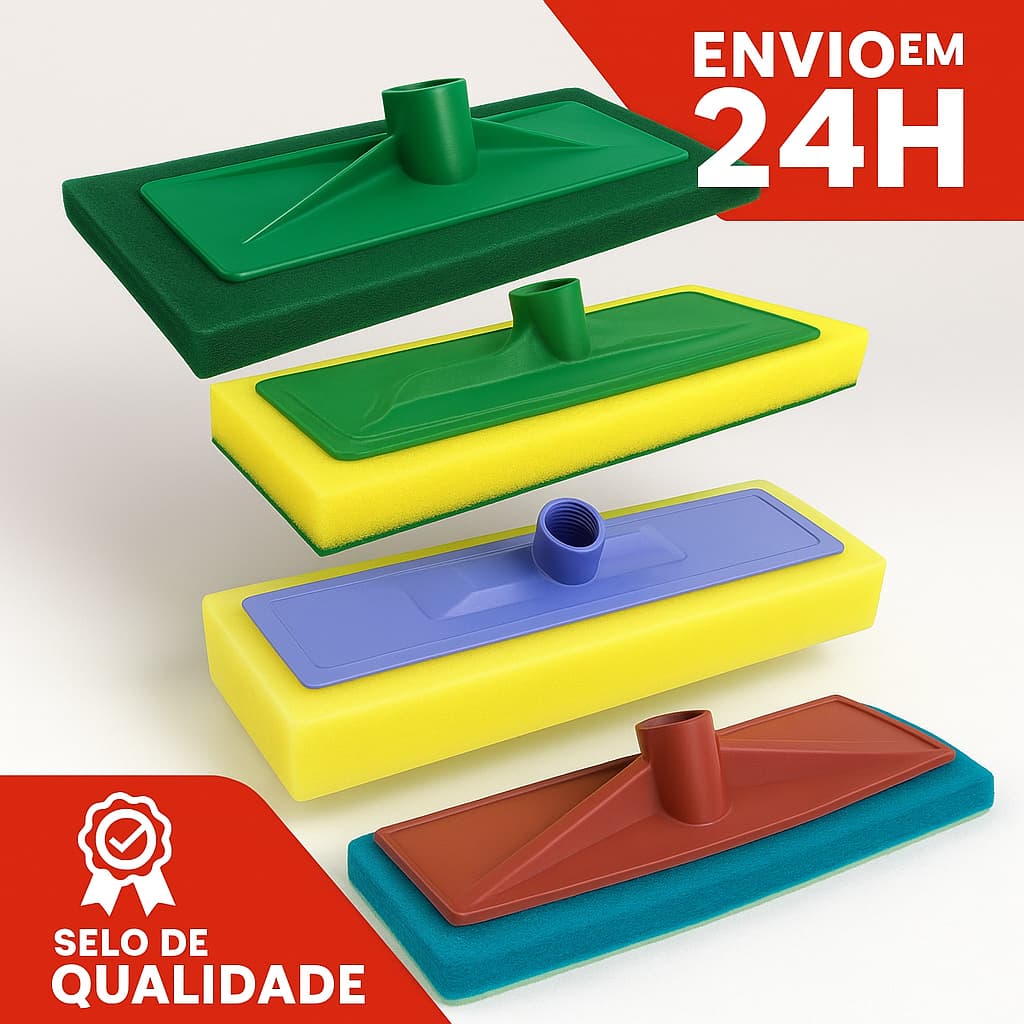 Kit Multiuso Limpeza Profissional 4‑em‑1 (Azulejo, Cera, Vidro, Esfregão Alta Performance) Envio 24h
