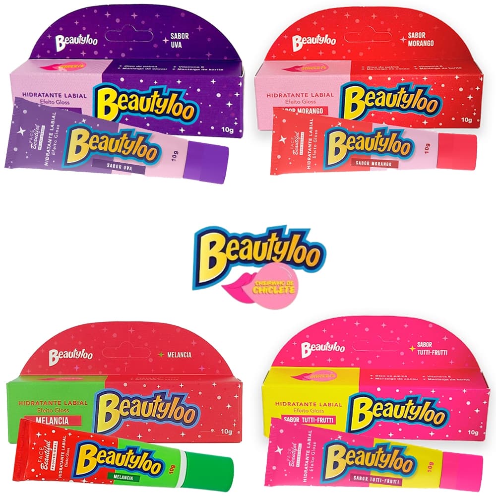 Hidratante Labial Efeito Gloss Beautyloo 10g Lançamento Face Beautiful