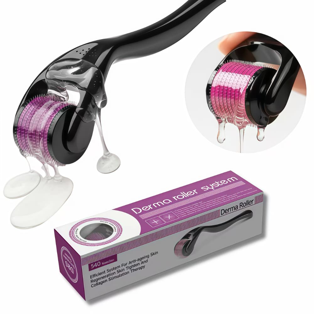 DermaRoller MicroAgulhamento Rolo Agulha System 540 Original Anvisa Preencher Falha Cabelo e Barba Cicatrizes e Manchas