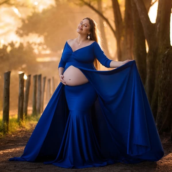 Kit 3 peças para ensaio de gestante gravilinda cauda longa