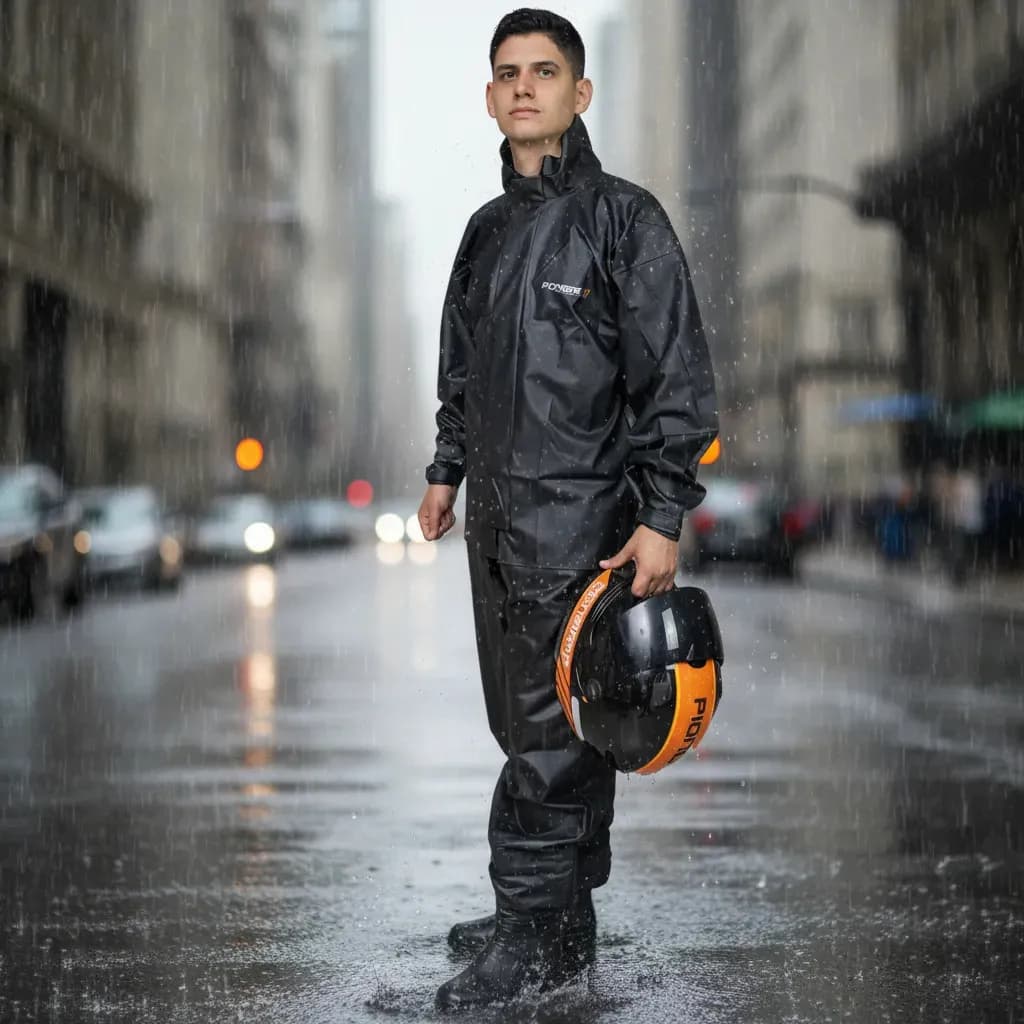 Capa De Chuva Moto Pioneira Impermeável Pvc Motoqueiro Frio