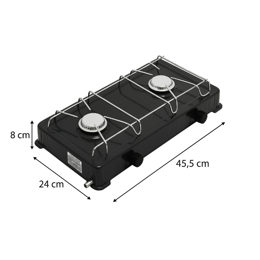 Mini Fogão Portátil Baixa Pressão a GAS Duas Bocas Fogo Forte Gaz Camping JOLLY