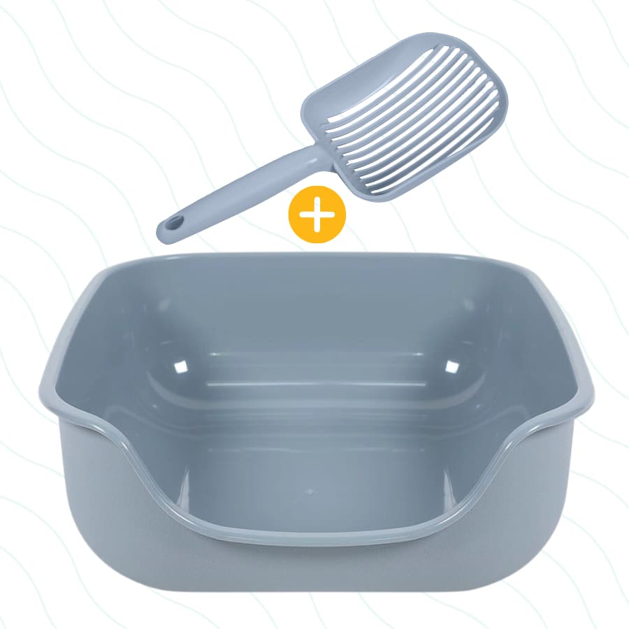 Kit Pet Games Com Caixona De Areia + Pazona Higiênica Para Gatos Caixa E Pá Sanitária Premium