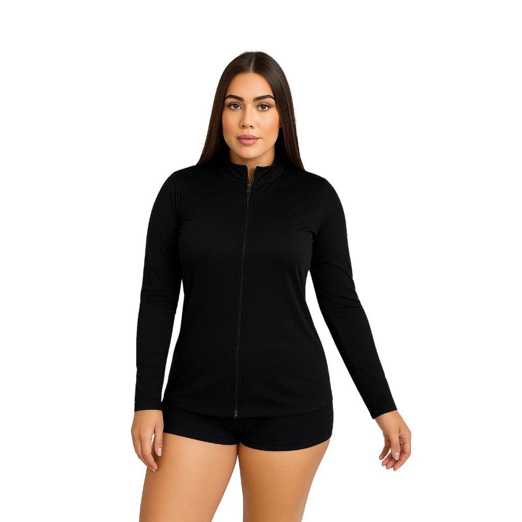 Jaqueta Esportiva Lazer  Proteção Solar UV FPS 50 Caminhada Corrida Academia  Fitness Helanca Dryfit Com Zíper