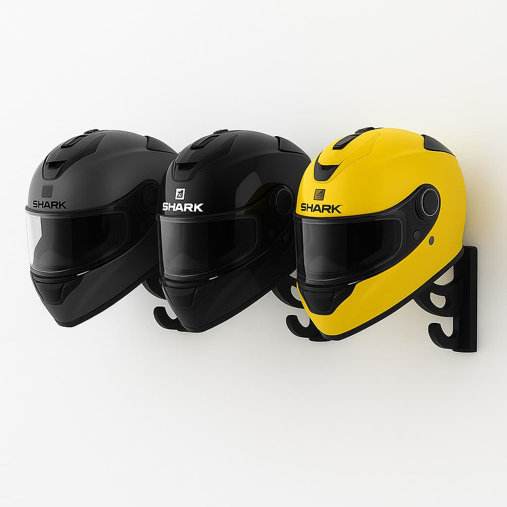 Black Friday Kit 3 Suportes de Parede para Capacete e Jaqueta Organização com Estilo