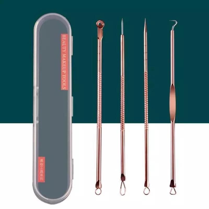 Kit 4 Extrator Tira Acne Cravos Espinha Pele Limpeza