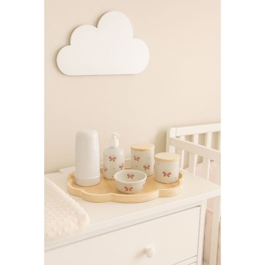 Kit Higiene Borboleta Porcelana | Delicadeza e Charme na Maternidade