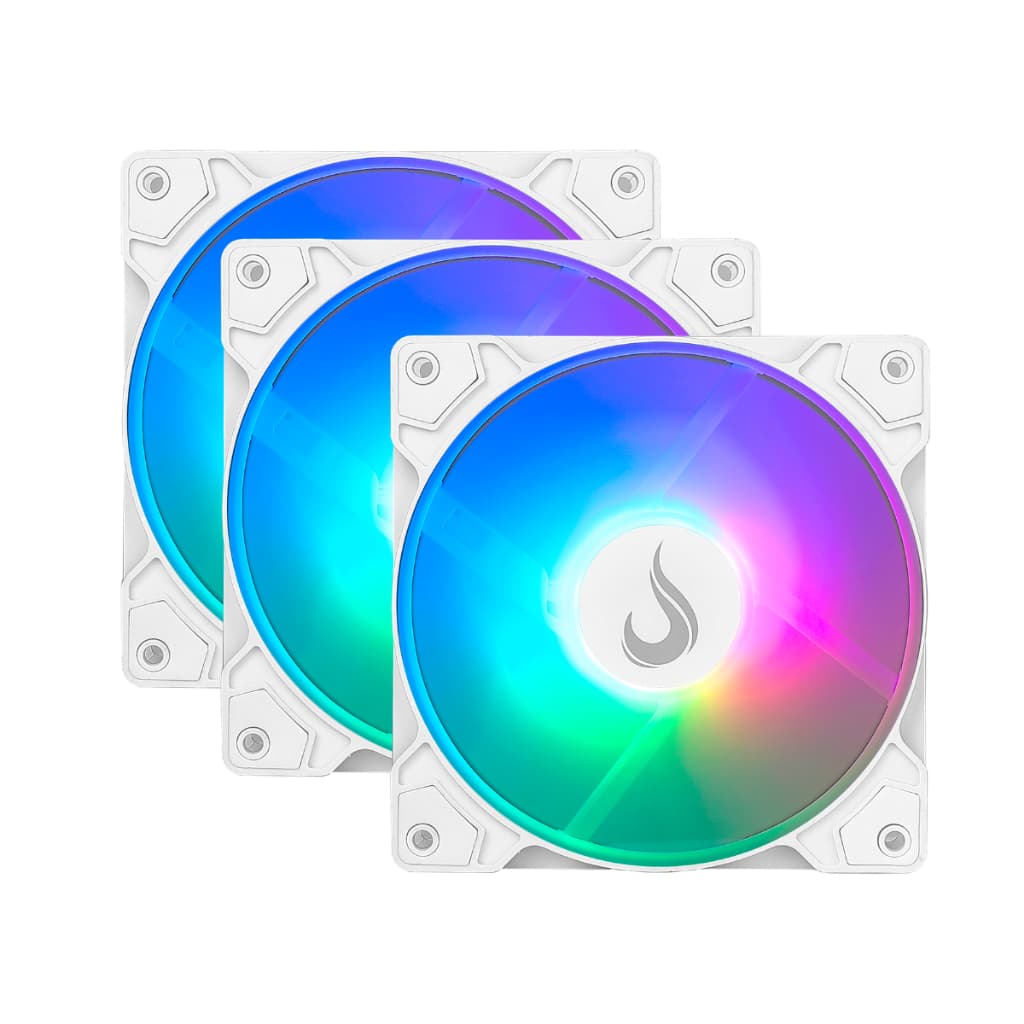 Kit 3 Cooler Fan Gamer | Rise Mode | X Led White Rainbow | 120mm