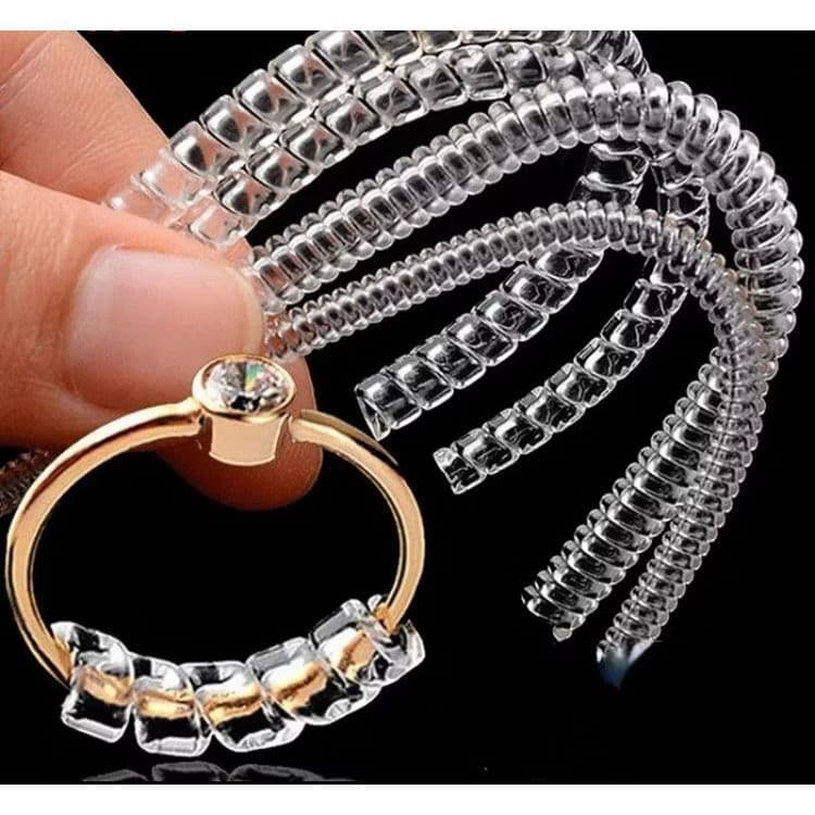 Kit Ajustador De Anel Espiral Transparente  - Redutor Invisível Universal - Anéis Soltos/Largos