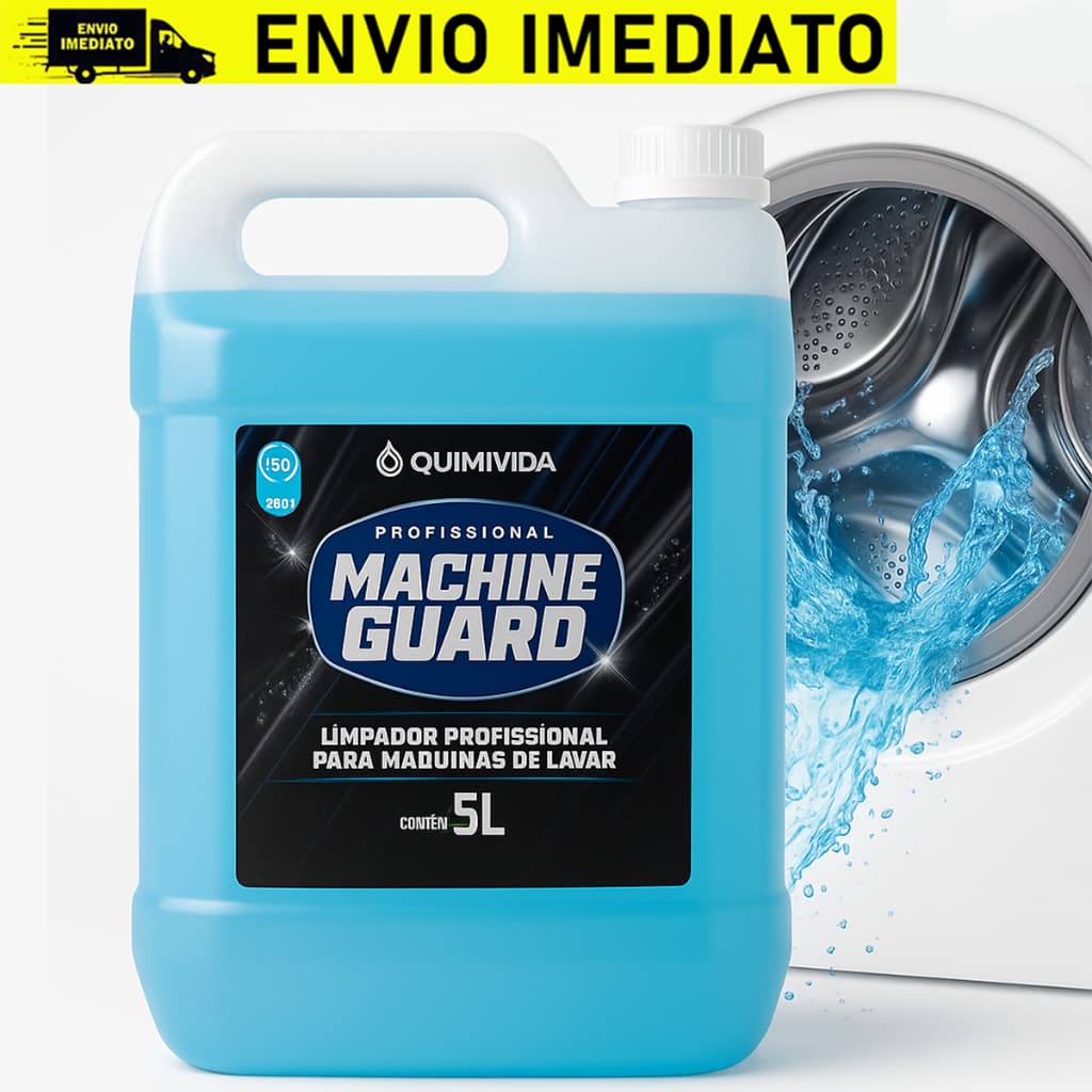 Limpa Máquina de Lavar Roupa até 5 litros - remove resíduos, sabão e odores