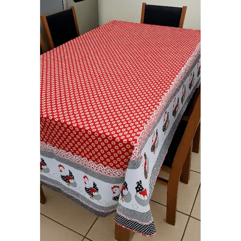 Toalha Forro de mesa em oxford Premium importado 10,6 e 4 cadeiras estampado luxo