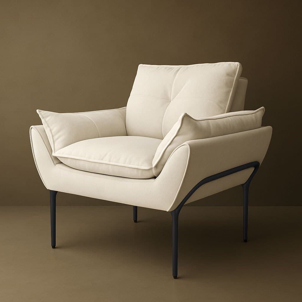 Poltrona Recepção Moderna de Luxo 12 cores - Base de Ferro Preto