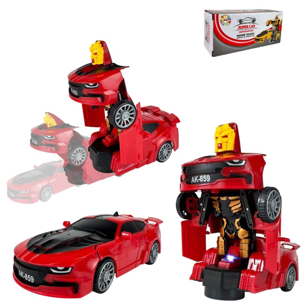 Carrinho Camaro Robô Transform De Brinquedo Com Efeitos De Luz E Som