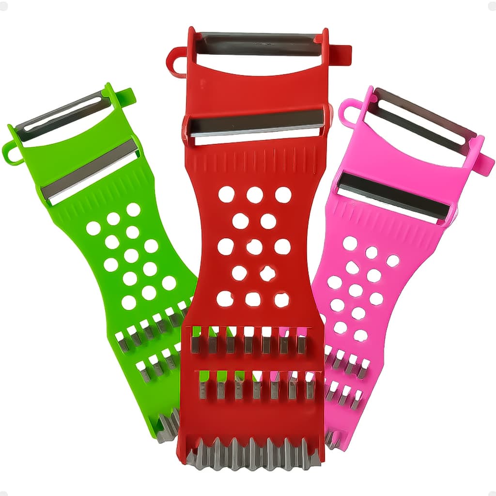 Descascador Ralador Fatiador Espaguete De Legumes Fruta 5 em 1 Cores Sortidas