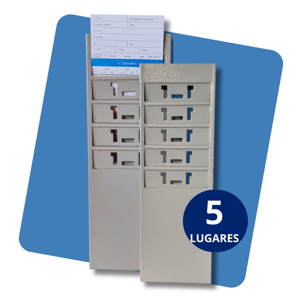 Chapeira porta cartão de ponto 05 lugares