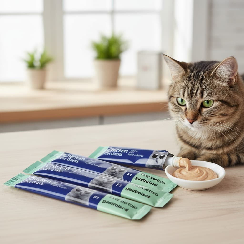 Petisco Cremoso anti bola de pelos para Gatos Chicken Cat Grass - 15g