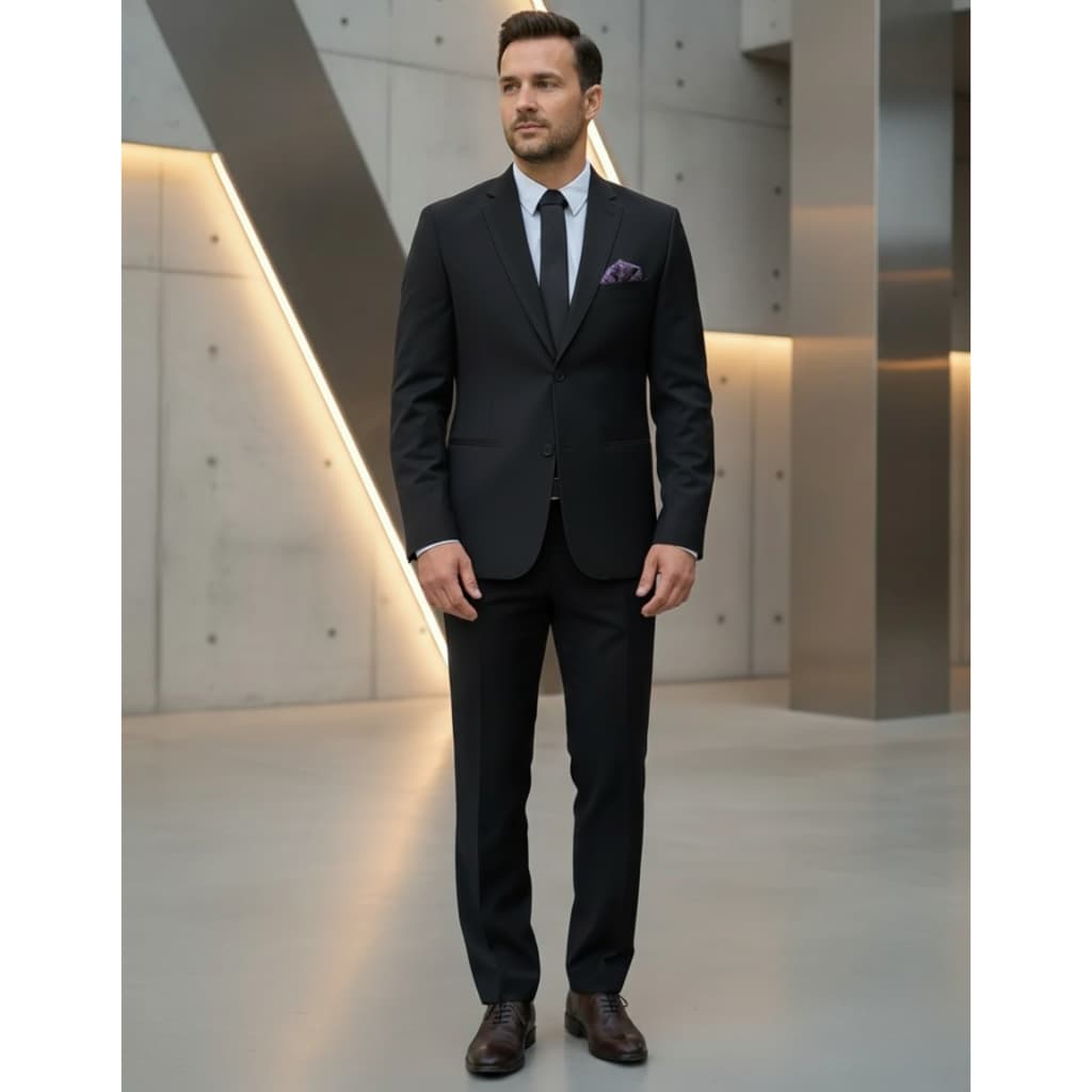 Terno Social De Luxo Slim Poliviscose Pesponto Lapela Premium