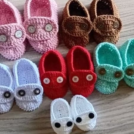MOCASSIM DE CROCHE para bebê de 0 a 6meses
