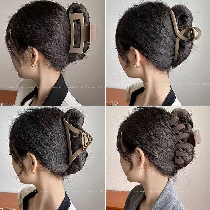 KIT 1/2/3 Piranha Garra Cabelo Presilha Grande Prendedor Plástico Formato Quadrado Minimalista Feminino Lucky Bazar