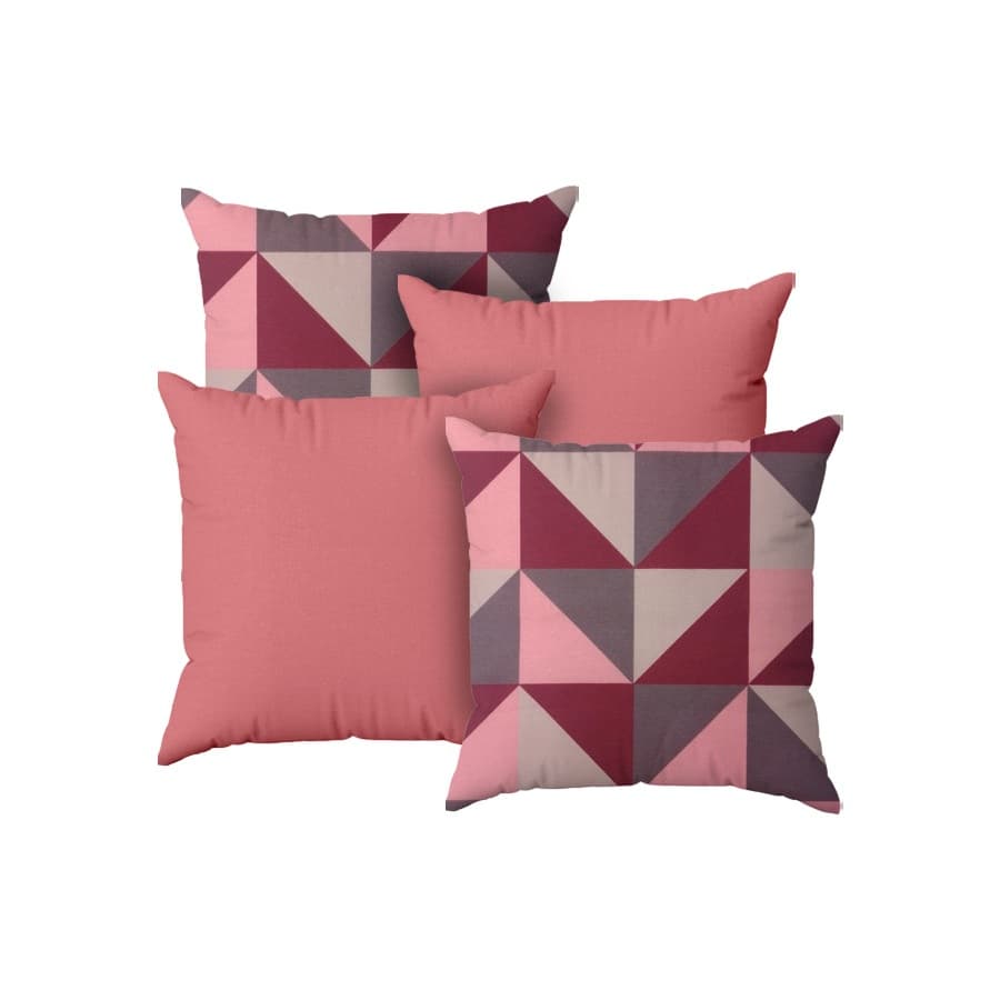 kit 4 Capas Para Almofadas Sala Sofá C/ Ziper 45x45 Para Quarto Geométrico Preto e Cinza