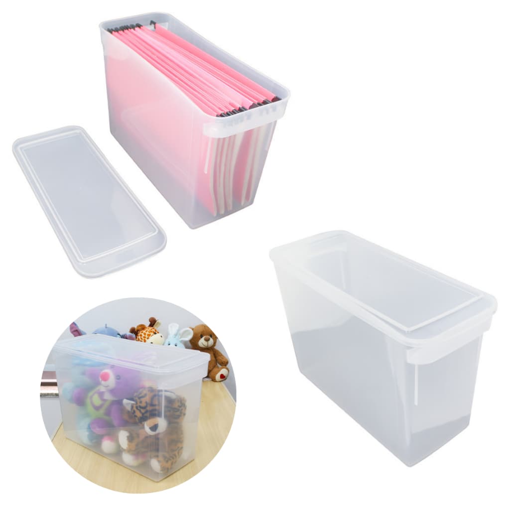 Caixa Organizadora Multiuso Com Tampa Pasta Suspensa Arquivo