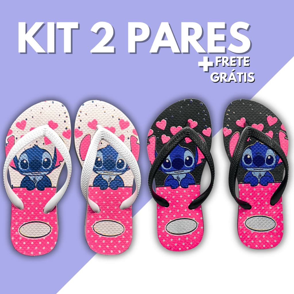 Kit 2 Pares Chinelo Sandalia Feminino Infantil Slim Calçado Criança Menina Kids Confortável Macio Leve Promoção Barato