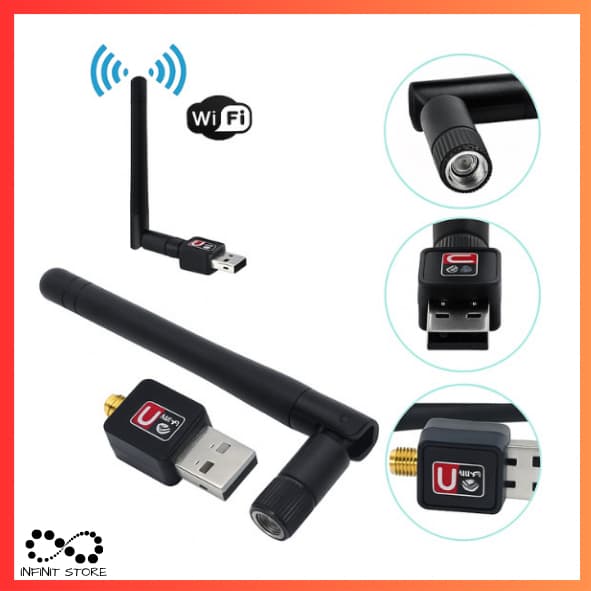 Adaptador USB Transmissor De Wi-Fi  Antena De Rede Sem Fio Rosqueado Wireless PC e Notebook