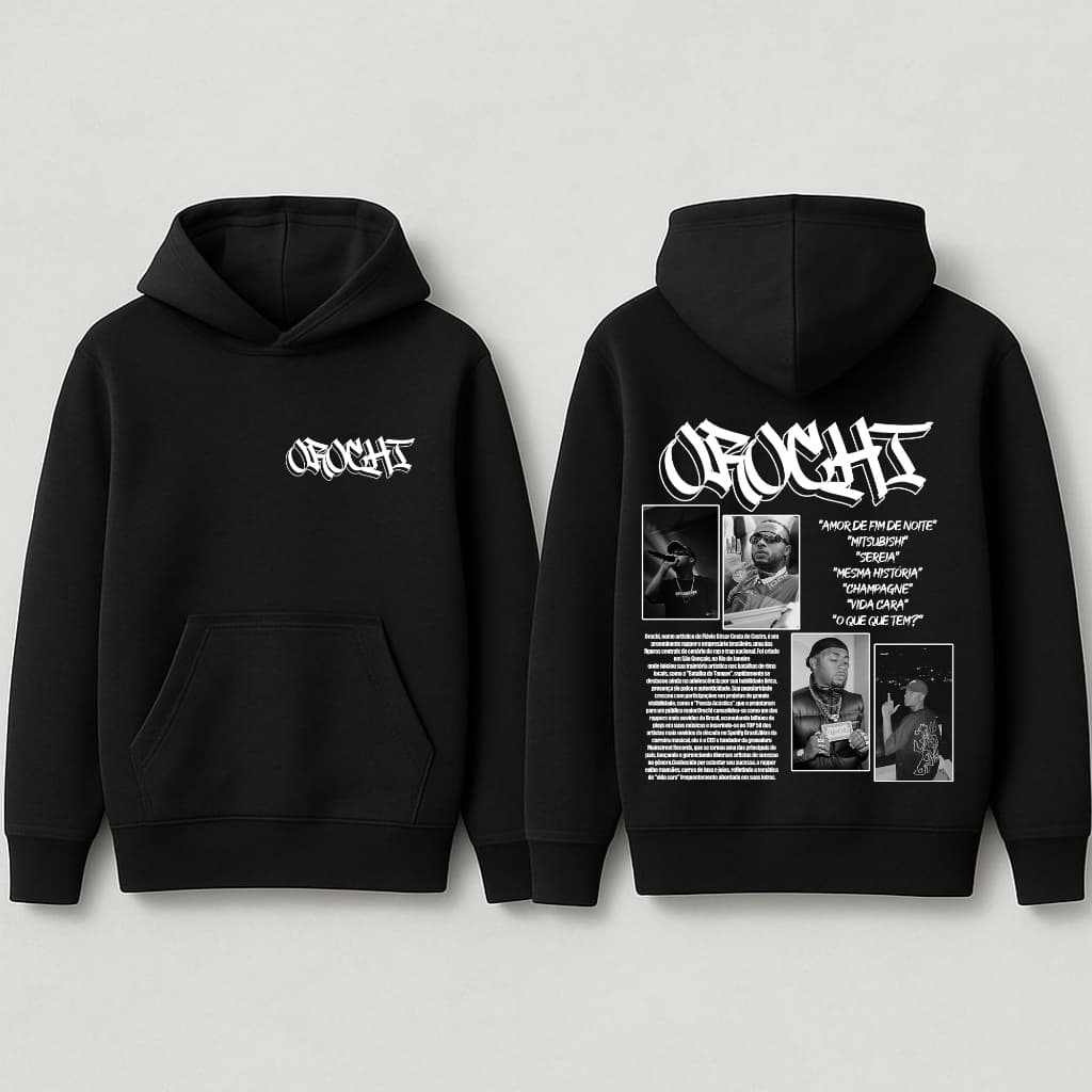 Blusa Moletom Orochi Letra Musica Rapper Biografia Cantor Rap Algodão 323