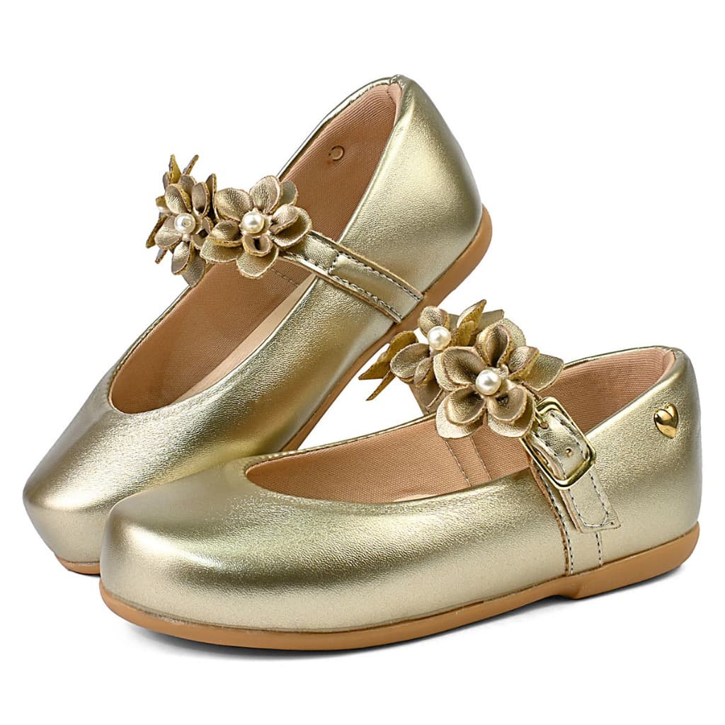 Sapatilha Menina Infantil Blogueirinha Com Flores Boneca Feminina Clássica Básica Casual Batizado