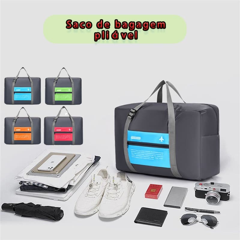 Bolsa para Viagem de Avião Dobrável Impermeável - Grande Capacidade Leve com Divisórias
