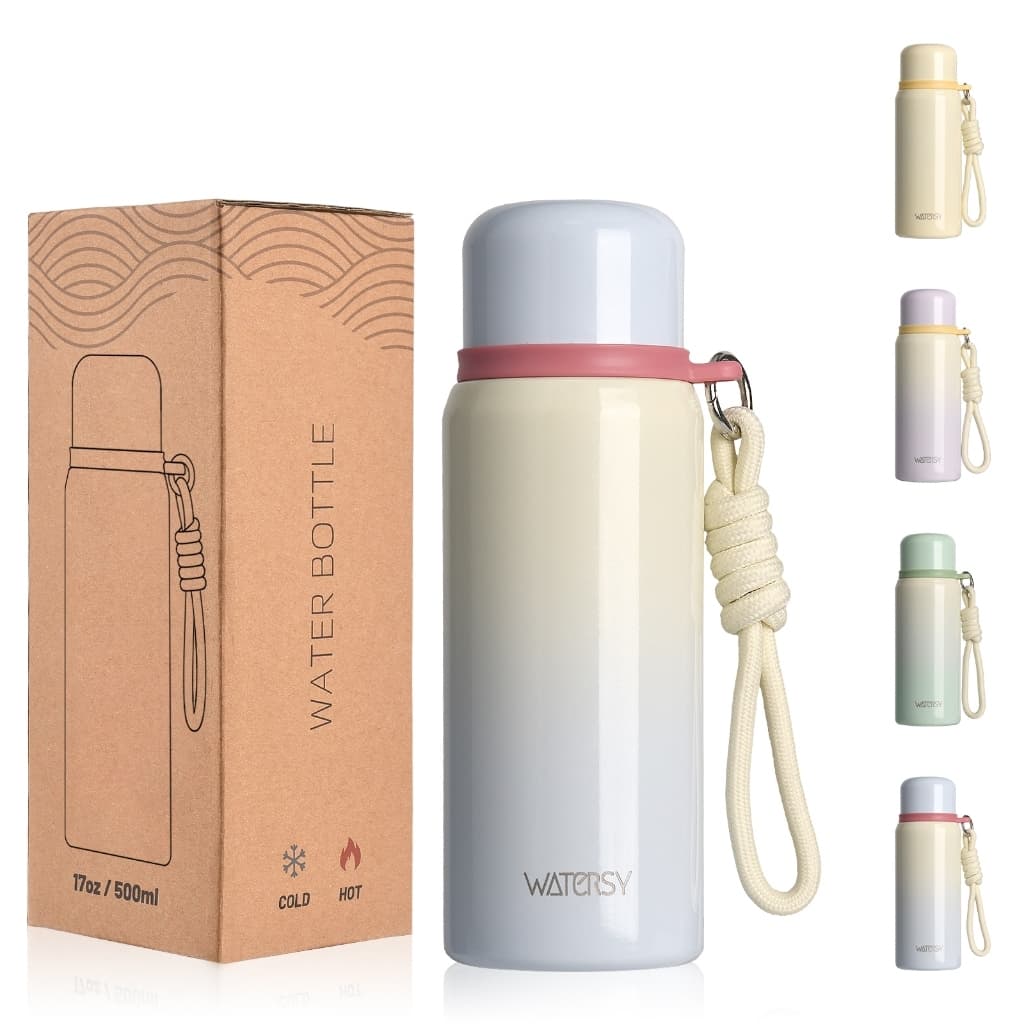 WATERSY Garrafa térmica de aço inoxidável, isolamento de cinco camadas, filtro aprimorado, portátil.