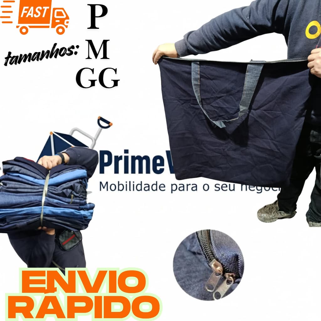 Sacolão Jeans Grosso PEQUENO ESPECIAL Sacoleiro mudança viagem