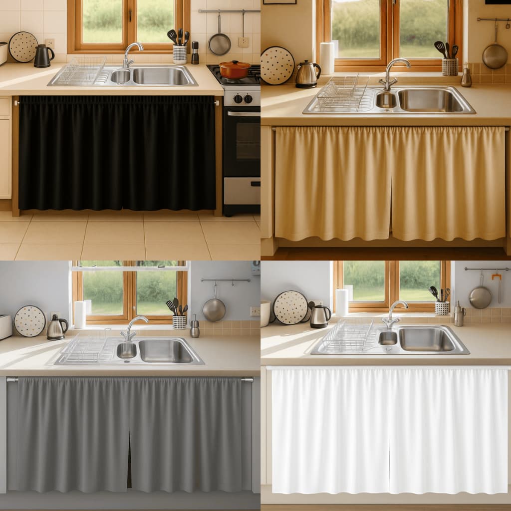 Cortina Para Pia de Cozinha PVC Várias Cores Impermeável