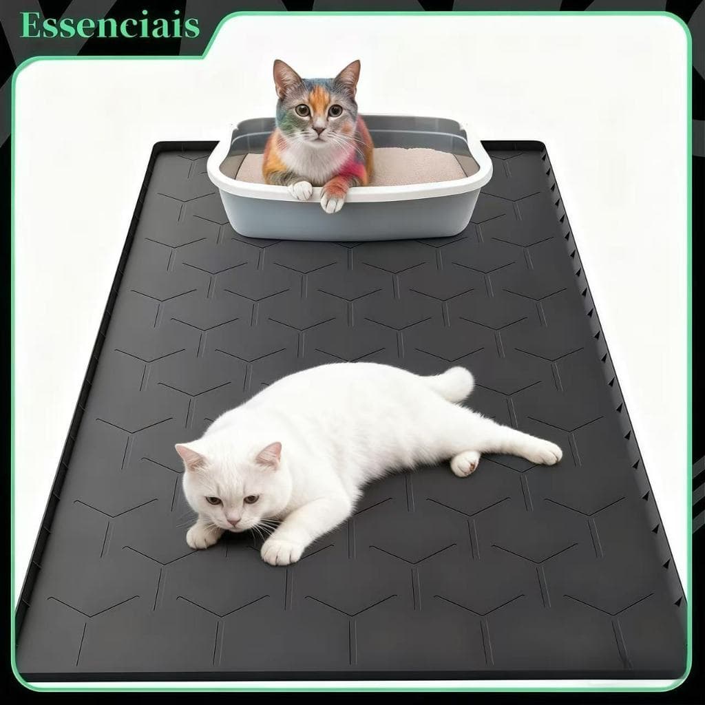 Tapete de silicone para pets • À prova d’água • Ideal para areia de gato Facil de limpar! Resiste à molhagem!