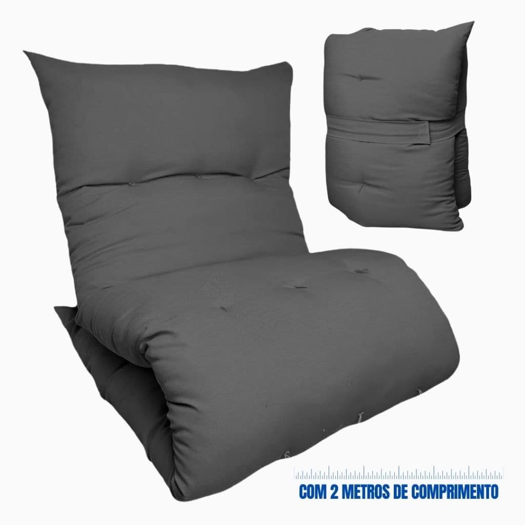 Almofada Futon Dobrável 200x60x9cm Colchonete Multiuso Chão Sofá Visita Meditação Macia