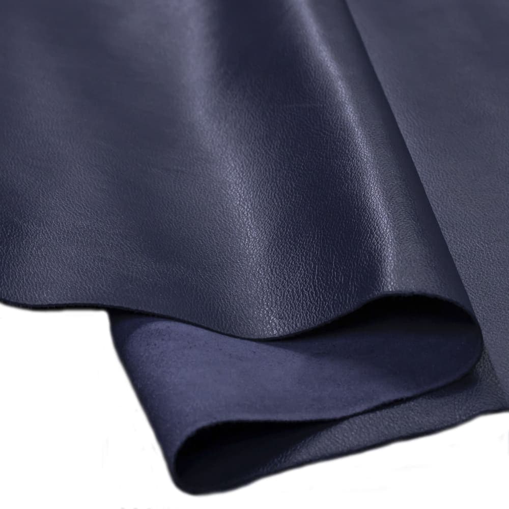 Painel de Couro Genuíno Tipo Fly 100x60cm – Placa Natural e Macia - Retalho 10/12 linhas - Cor: Navy