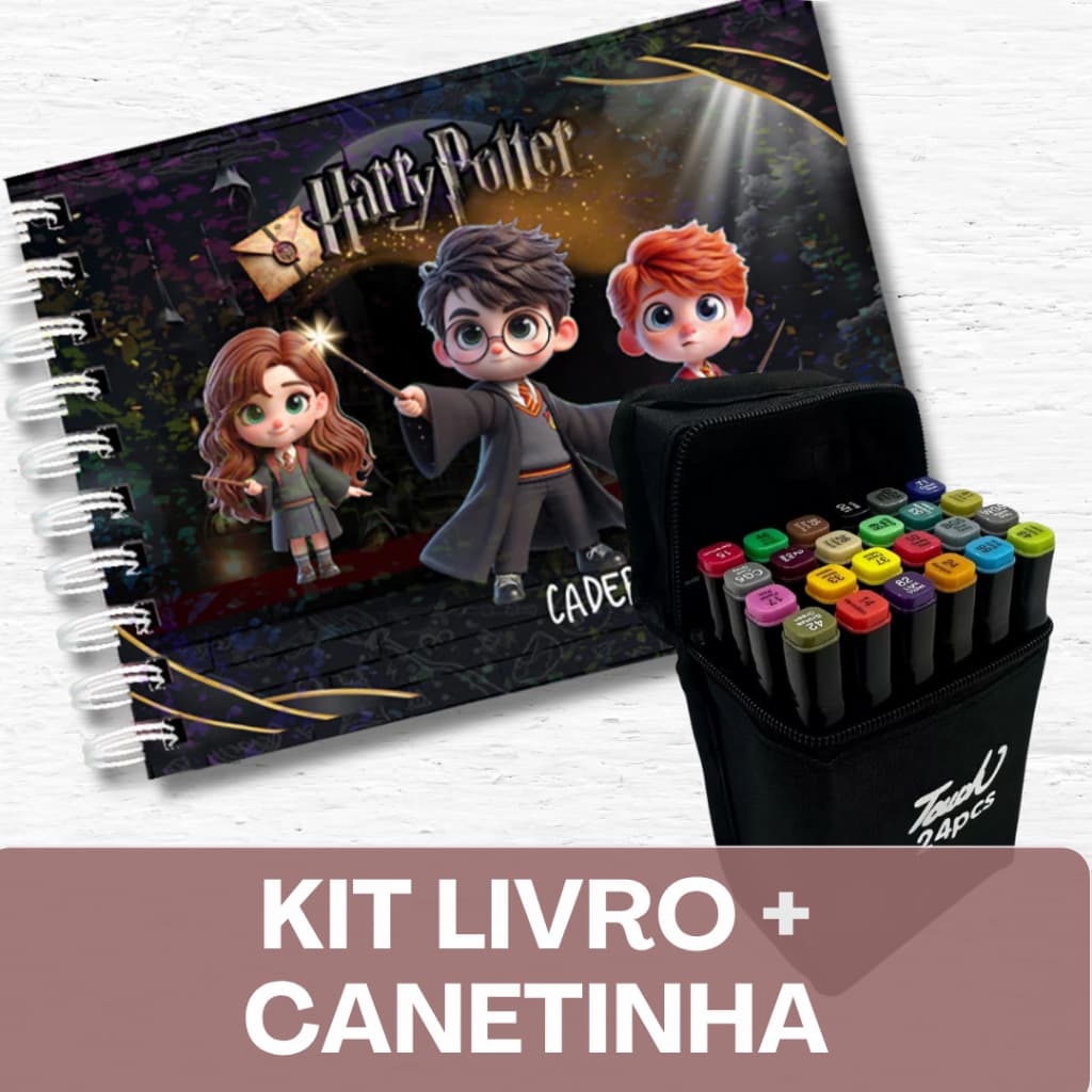 Harry.Potter – Livro de Colorir+ Canetinhas / 50 Folhas / Capa Holográfica