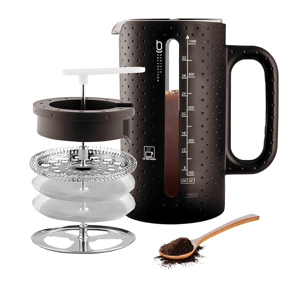 Cafeteira Prensa Francesa Leite Cremoso 1 Litro Biscuitt Intensità Aço Inox Barista Collection