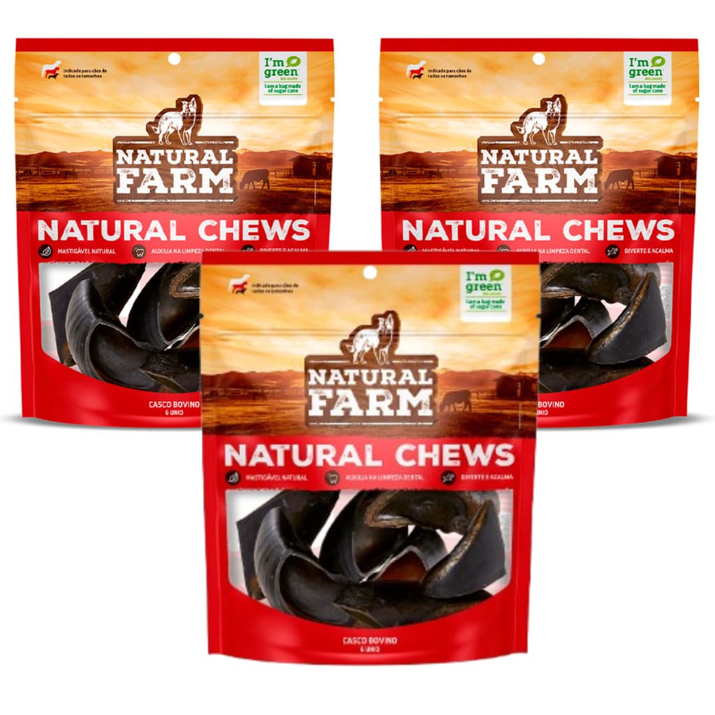 Pacote Casco Bovino 18 Unid Natural Mordedor Pra Cachorro