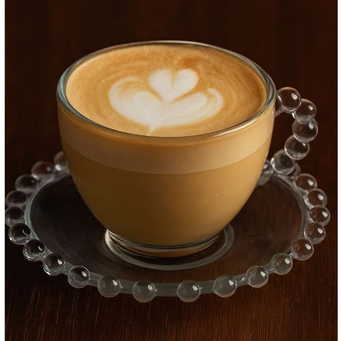 Jogo 6  Xícaras Café Chá Com Pires Bubbly  Vidro 220ml