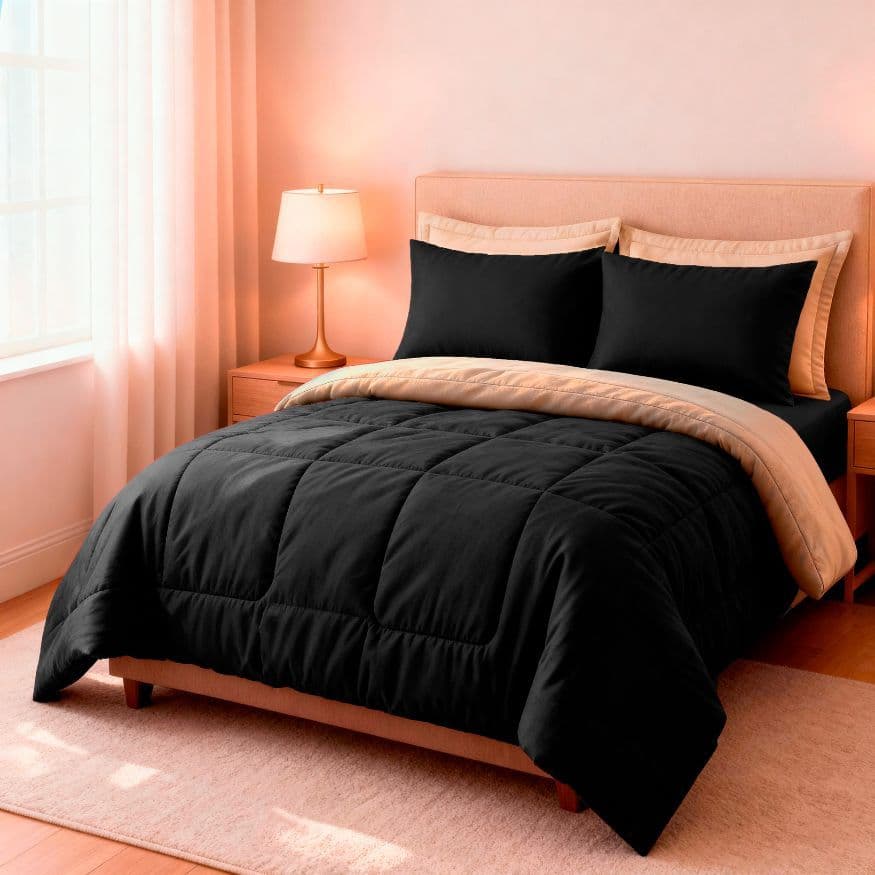 Kit Jogo de Cama Edredom Casal Queen 06 Peças Dupla Face Super Macio Premium Casa Dona