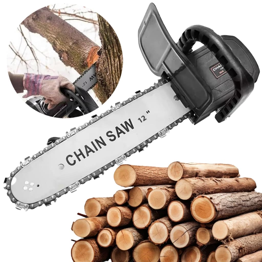 Adaptador Motoserra Esmerilhadeira Lixadeira 12" Corrente Afiada Alta Potência Corte Rápido Madeira E Galhos