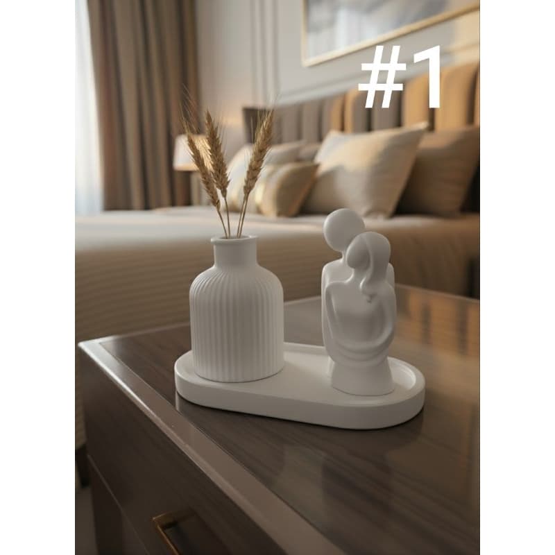 decoração gesso Estátua Escultura Abstrata Nórdica Gesso Cru Decoração Minimalista Sala/Escritório.