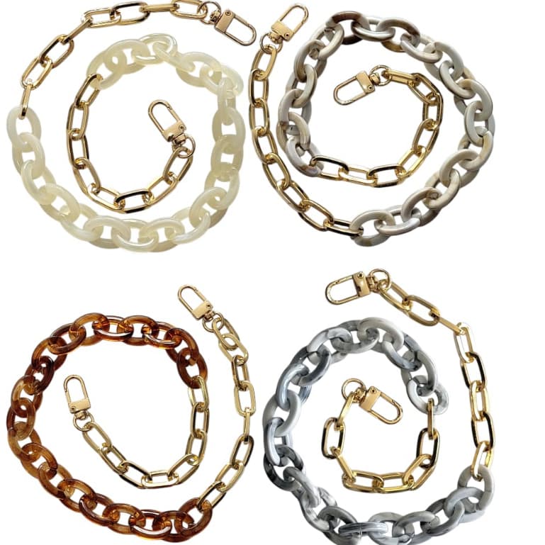 Alça de Bolsa Acrílica com Detalhes em Dourado – Estilo e Versatilidade em Cada Detalhe