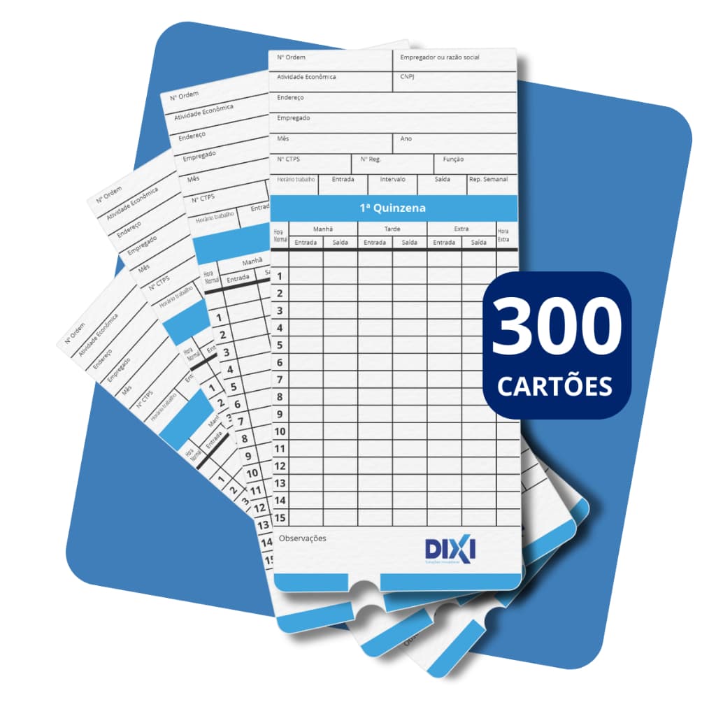 Cartão Cartolina Para Relogio Ponto Cartografico Bater Manual 300 unidades